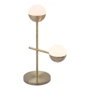 Julia 69.1 in. White and Brushed Bronze Indoor Desk Lamp