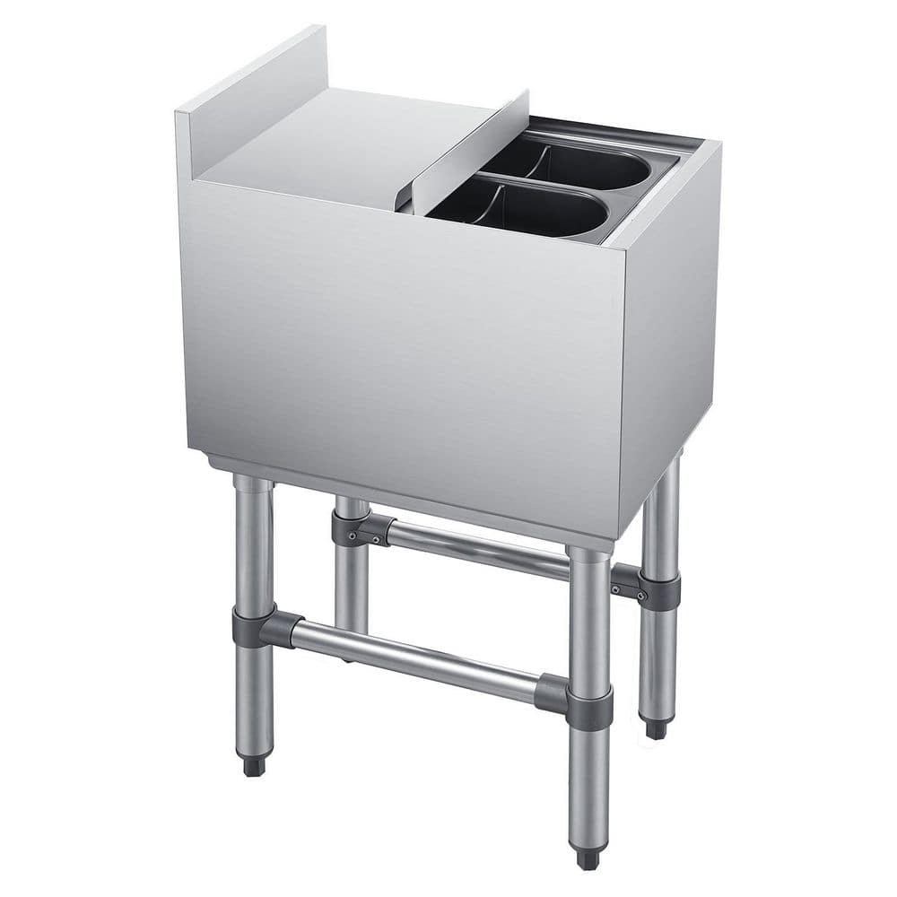 Commercial Ice Bin, 29.6 Qt. Capacity, 12 x 19 x 33 In. Stainless Steel Ice Chest with Sliding Lid and Bottle Holders price history on PriceWatchPro