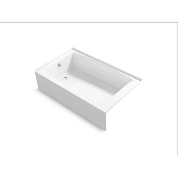 Entity 60 in. x 36 in. Soaking Bathtub with Left Drain in White