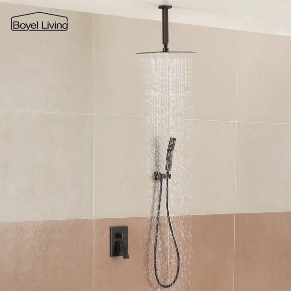 Handheld Showerhead Fixed Spray Head Shower Arm Diverter Valve Oil Rubbed Bronze 