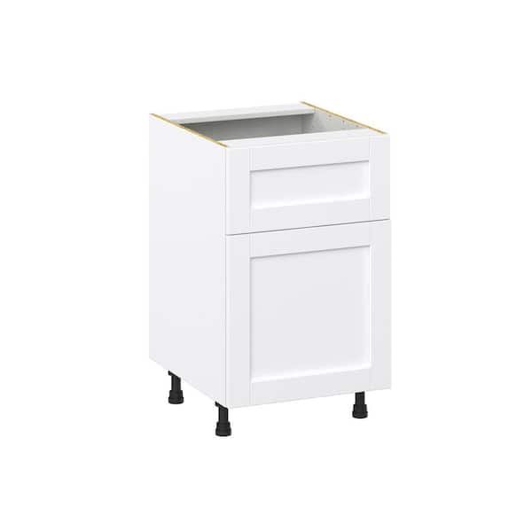 J COLLECTION Milton 21 in. W x 24 in. D x 34.5 in. H Assembled Shaker Base Kitchen Cabinet in Bright White with 10 in. Drawer
