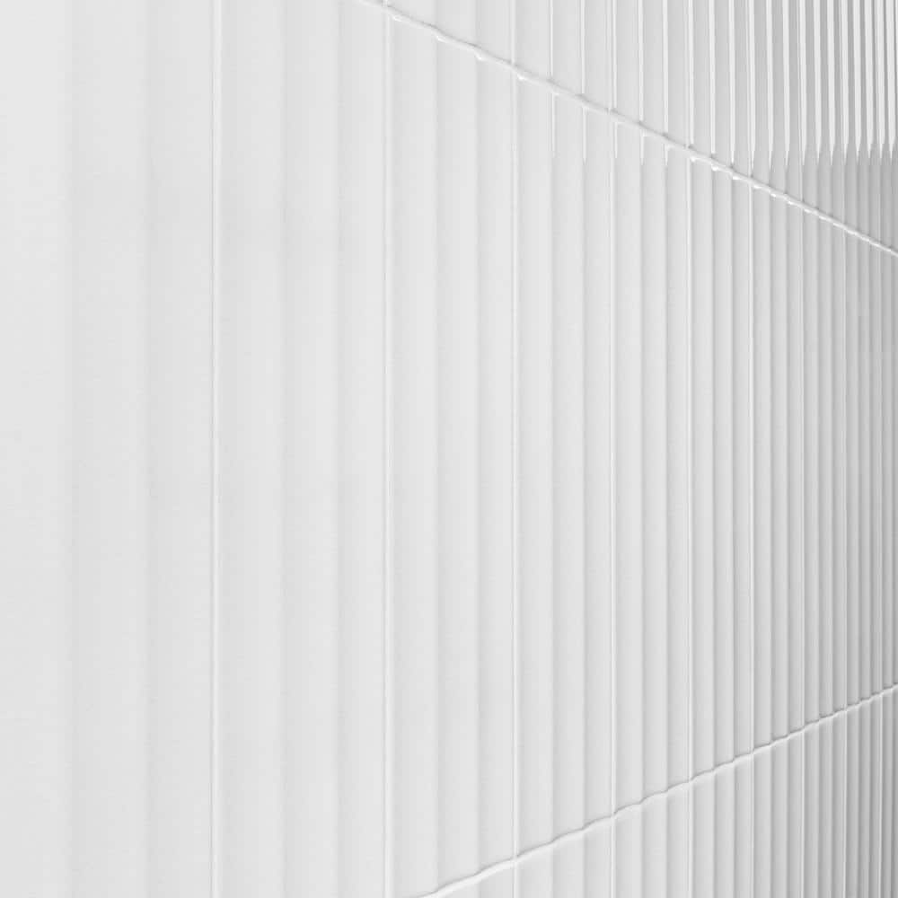 Radiant White Glazed Ceramic Subway Wall Tile 4.43'' x 17.62''