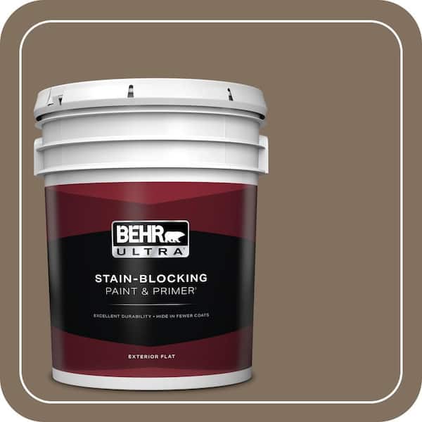 BEHR ULTRA 5 gal. #PPU5-04 Mocha Latte Flat Exterior Paint & Primer