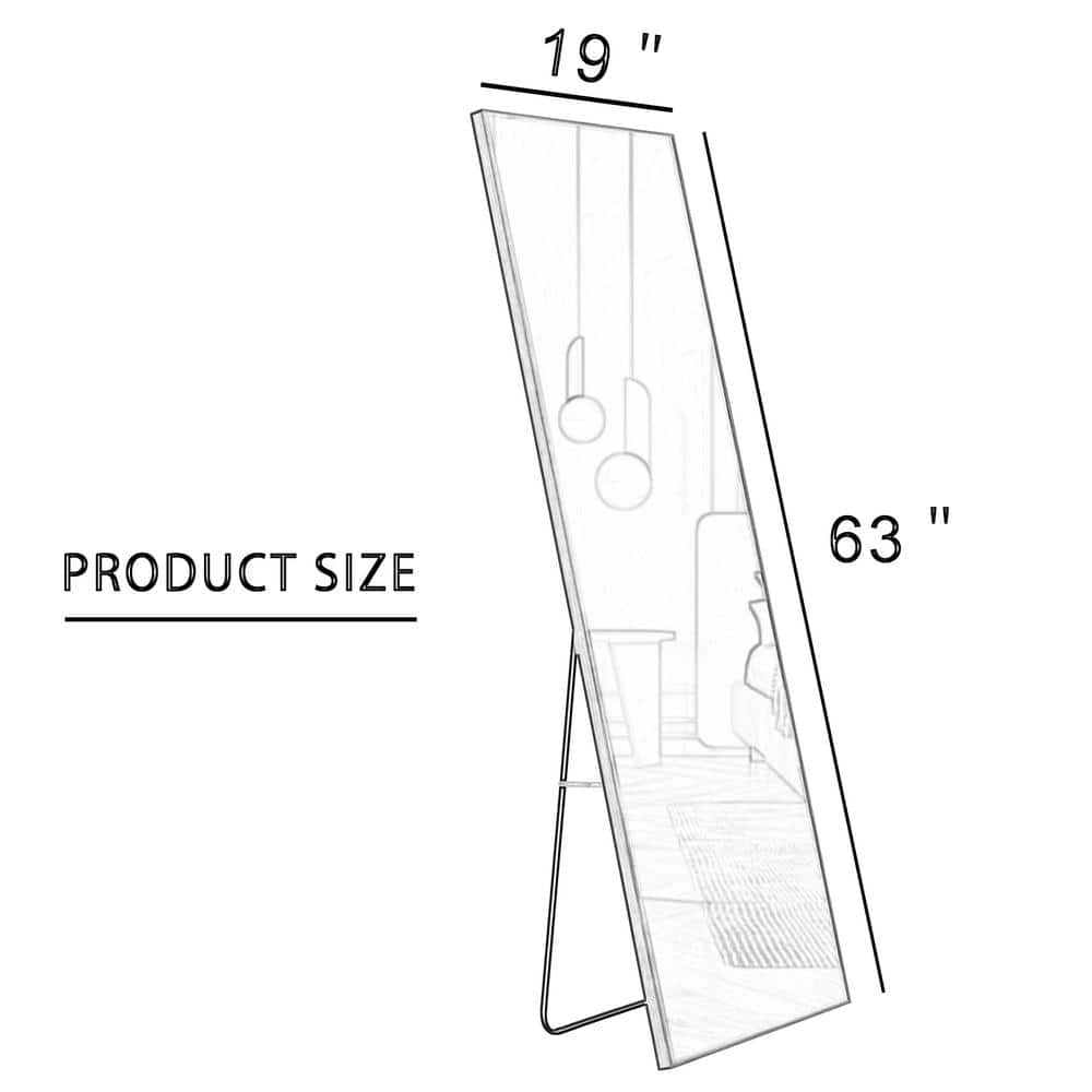 19 in. W x 63 in. H Rectangular Wood Framed Wall Mounted Bathroom Vanity Mi