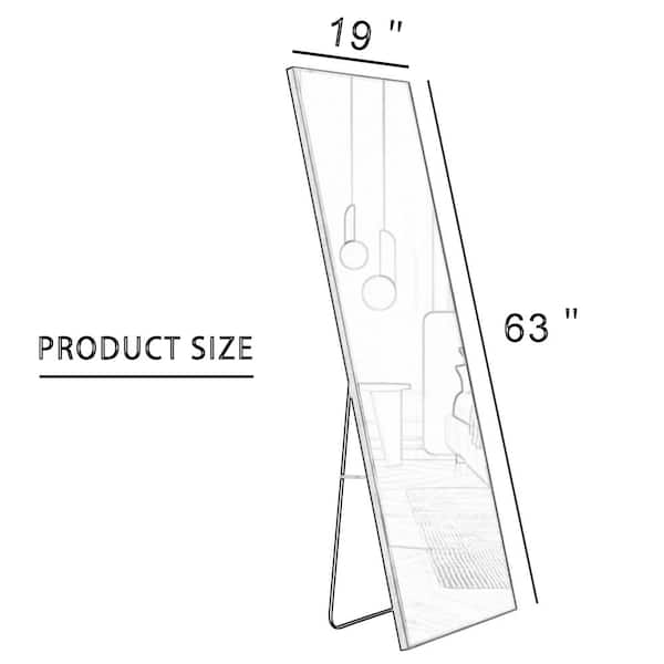 Unbranded 19 in. W x 63 in. H Rectangular Wood Framed Wall Mounted Bathroom Vanity Mirror in Black