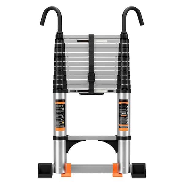 Justincity 12.5 ft. Aluminum Telescoping Extension Ladder 330 lb ...