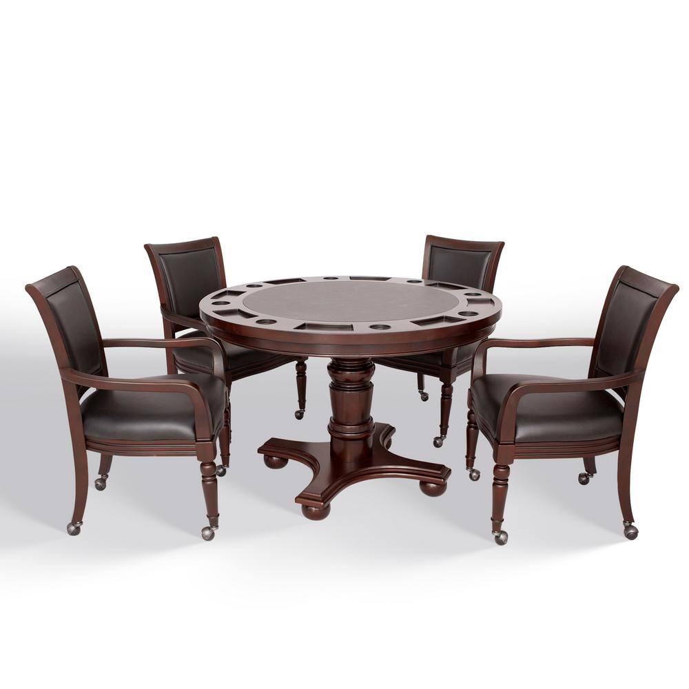 Bridgeport 2-in-1 Poker Game Table Set in Walnut Finish
