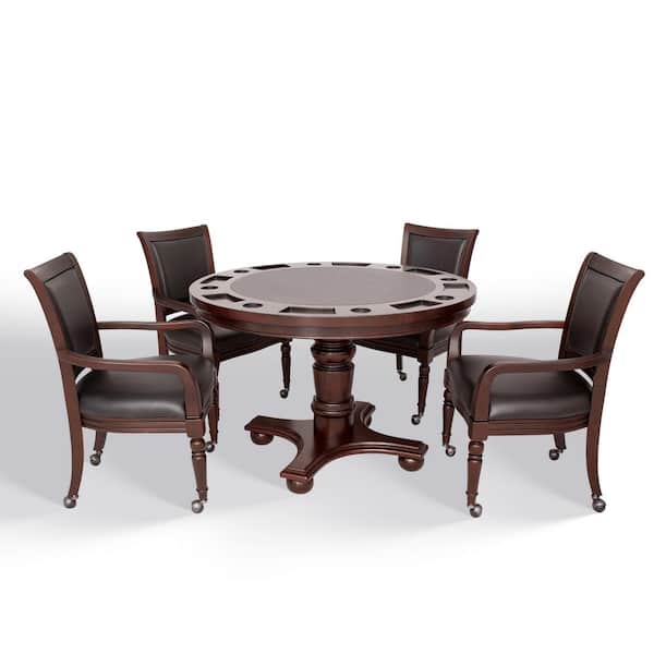 Bridgeport 2-in-1 Poker Game Table Set in Walnut Finish