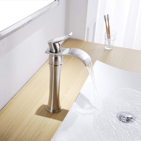 BWE Waterfall Single Hole Single-Handle Vessel Bathroom Faucet 