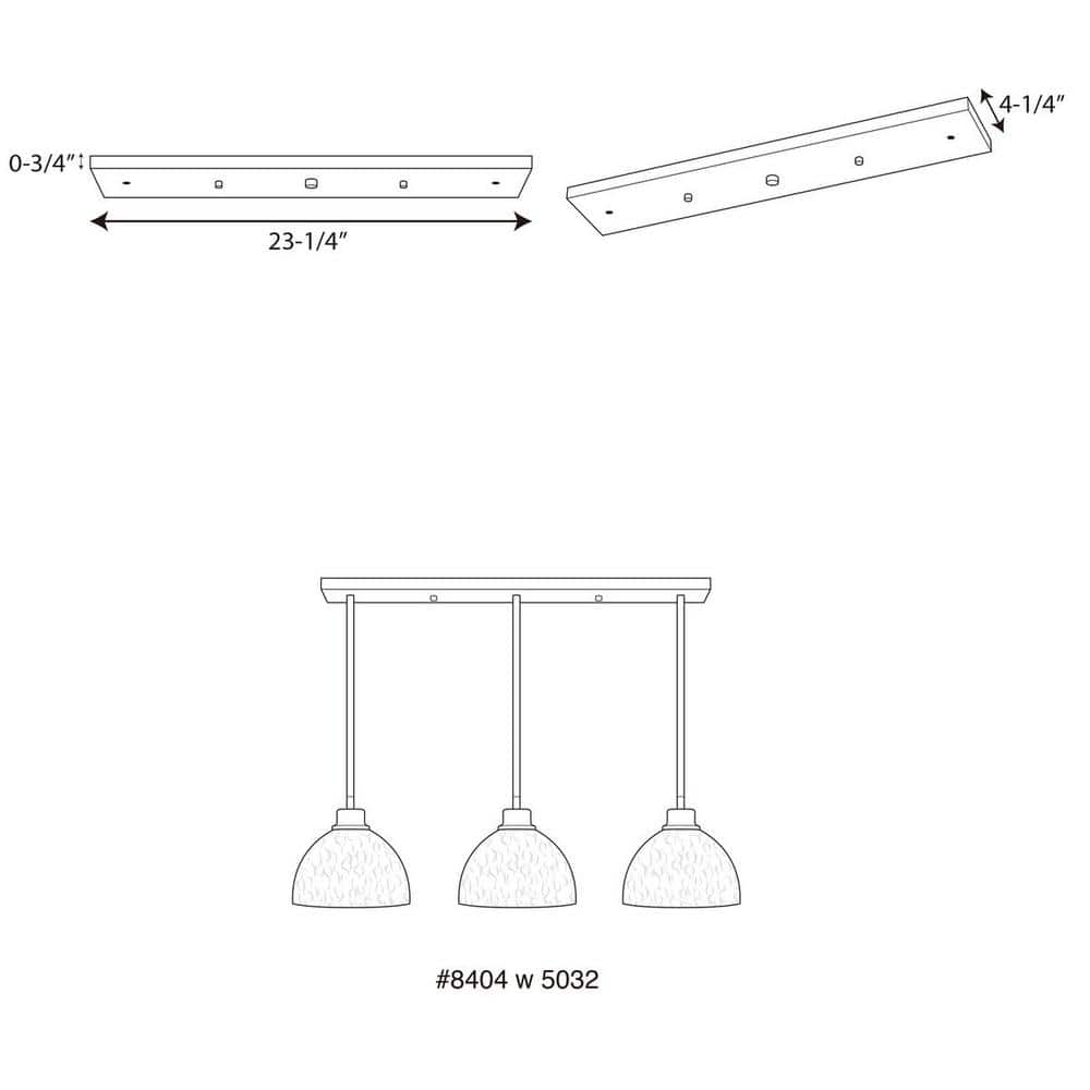 Brushed Nickel Linear Pendant Canopy Kit