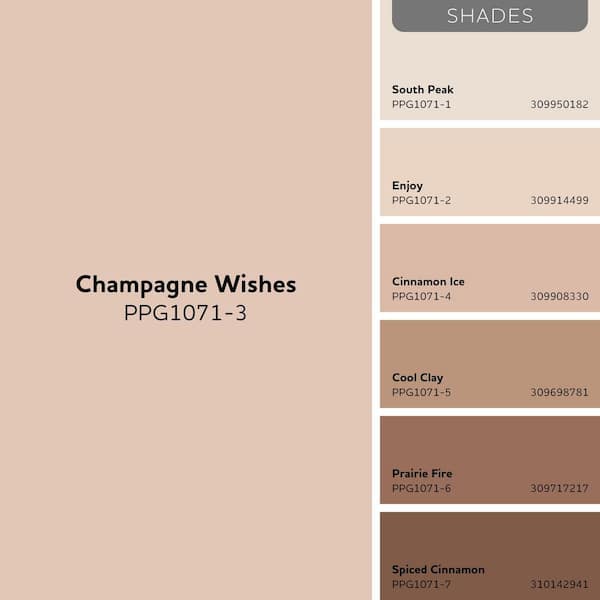 Champagne23ページ Glidden Essentials 1 gal. PPG1071-3 Champagne Wishes Flat Interior