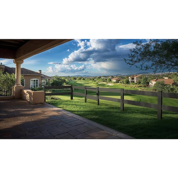 Composite Modern 2 Board Ranch Rail (3 ft. H x 5.75 ft. W) Slate Grey