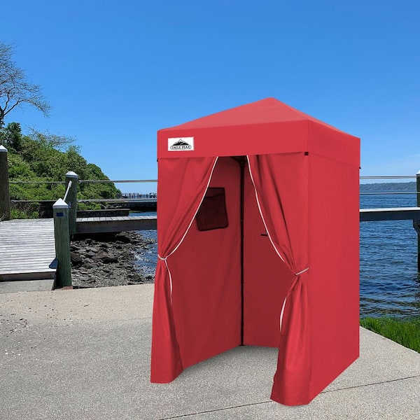 EAGLE PEAK 4 ft. x 4 ft. Pop Up Privacy Tent Foldable Outdoor Portable Dressing Changing Room Shelter, Red