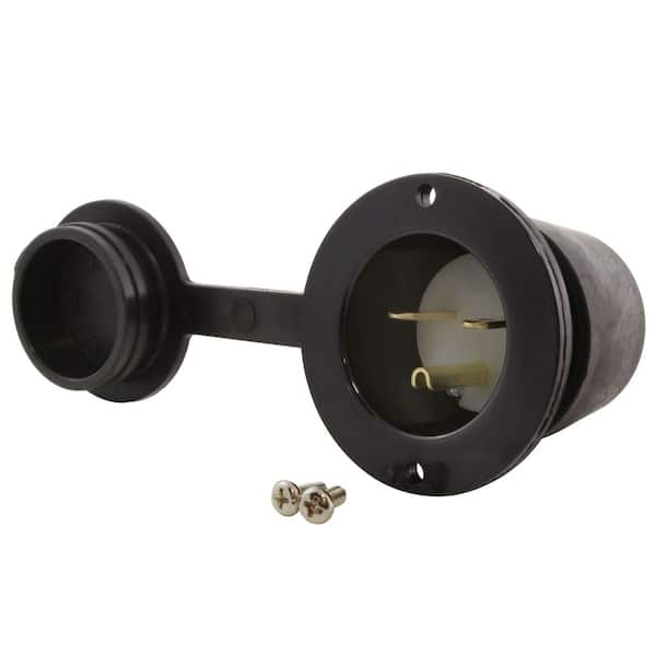 15 Amp 250 Volt NEMA 6-15P Flanged Power Input Inlet with Covers
