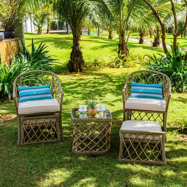 bistro set with footrest