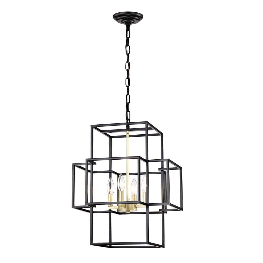 4-Light Gold Adjustable Height Chandeliers, Metal Lantern Tiered Pendant Hanging Light Fixtures (E12 Bulbs Not Included) price history on PriceWatchPro