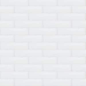 Cambric White 4 in. x 16 in. Textured Subway Ceramic Wall Tile (10.333 sq. ft./Case)