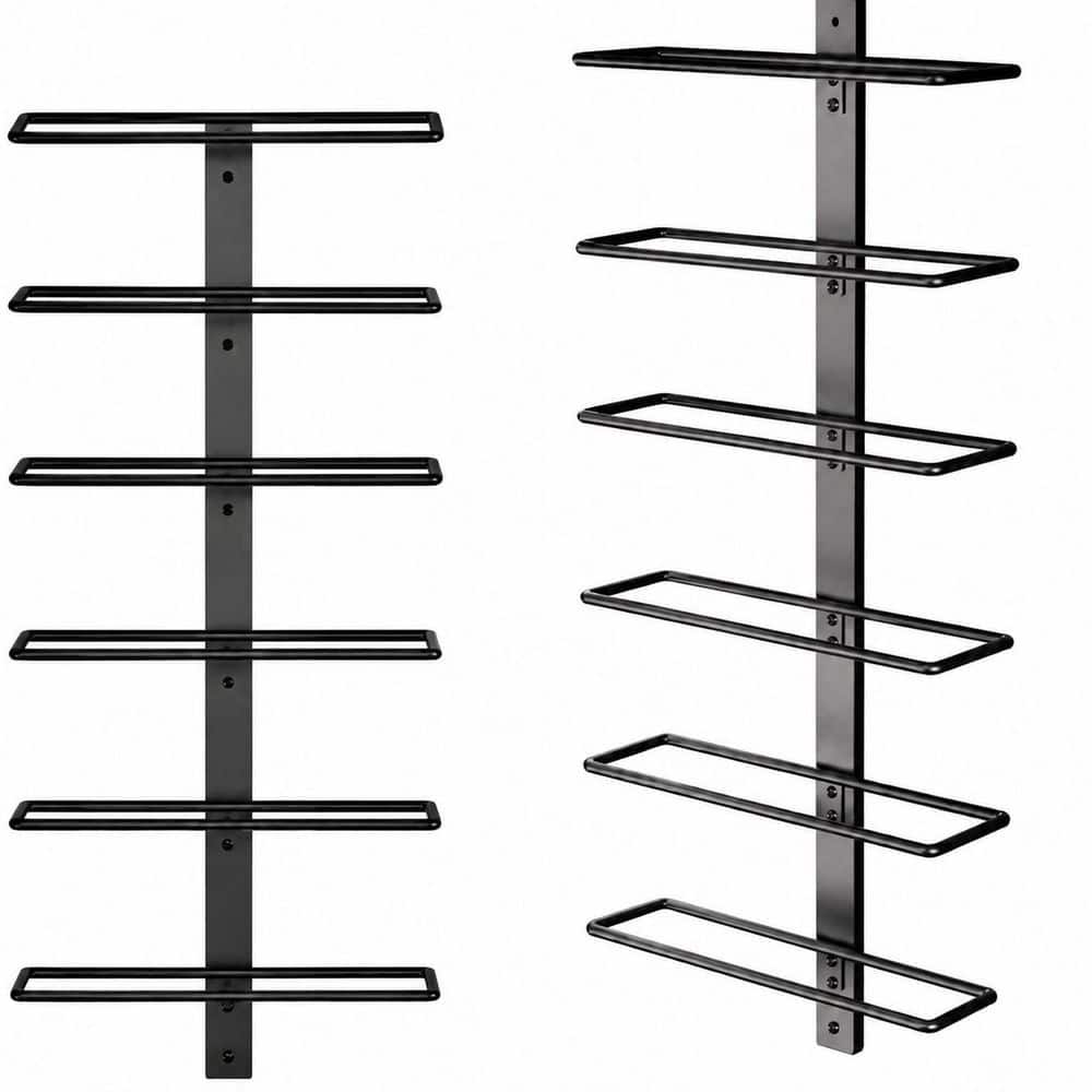 12-Bottle Black Iron Wall-Mounted Wine Rack for Home Bar, Cellar or Kitchen Display price history on PriceWatchPro