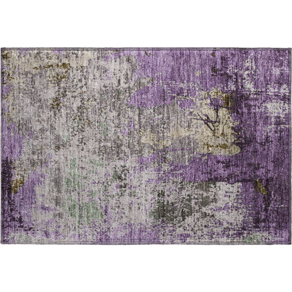 Mayfield Premium Machine Washable Abstract AMF1911 Lavender 2 ft. x 3 ft. Area Rug price history on PriceWatchPro