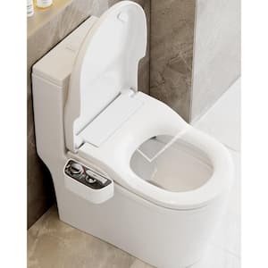 Non-Electric Bidet Seat for Elongated Toilets Rear and Front Wash Self-Cleaning Dual Nozzle Slow Close Lid