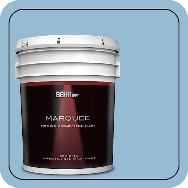 BEHR MARQUEE 5 gal. #M500-3 Blue Chalk color Flat Exterior Paint & Primer