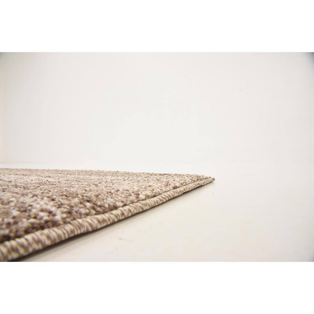 Modern Beige & Ivory Easy-Care Synthetic Area Rug - 5' x 8'