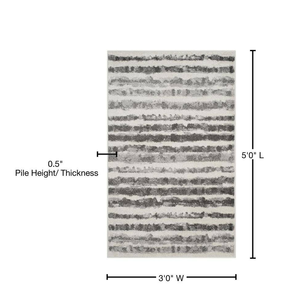 Ivory Rectangular Easy-Care Synthetic Rug 36"x4"