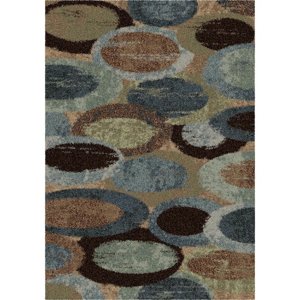 Orian Rugs Bubbles Blue Shag 5 ft. x 8 ft. Indoor Area Rug