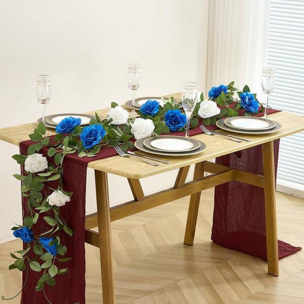72 in. Royal Blue Artificial Rose Garlands Rose Vines Leaves, 2