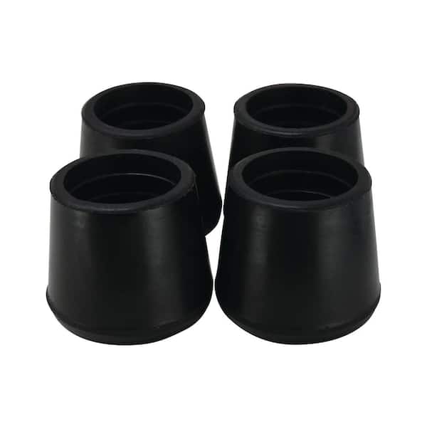 Everbilt 1 in. Black Rubber Leg Caps for Table, Chair, and Furniture Leg Floor Protection (4-Pack)