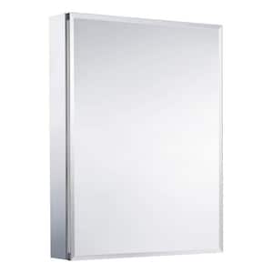 24 in. W x 30 in. H Silver Recessed/Surface Mount Medicine Cabinet with Mirror