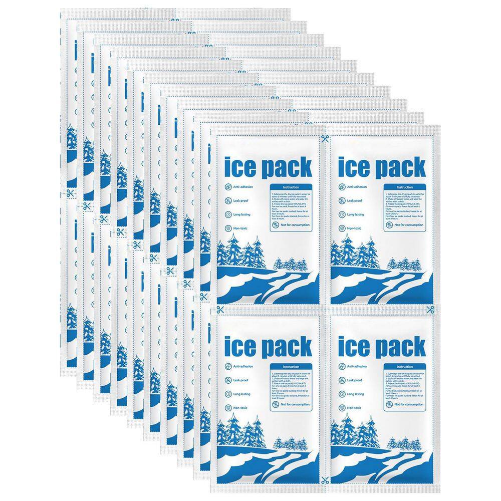 Pe Ice Containers 6-Pack Reusable Ice Packs For Coolers - Medium Size Freezer Blocks For Lunch Boxes & Outdoor Use Cooler Ice Holders
