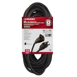 50 ft. 14/3 Oil Resistant Indoor/Outdoor Extension Cord, Black