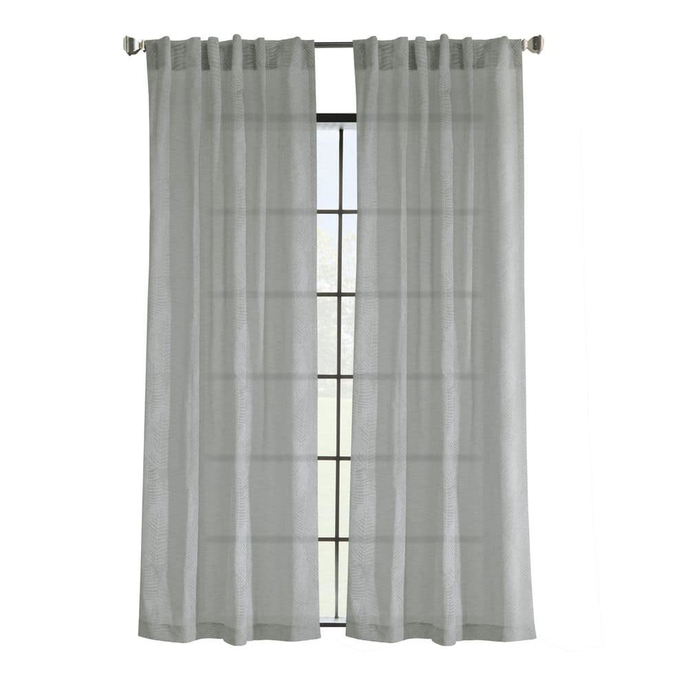 Trenton Grey Polyester Faux Linen 52 in. W x 84 in. L Dual Header Indoor Light Filtering Curtain (Single Panel) price history on PriceWatchPro