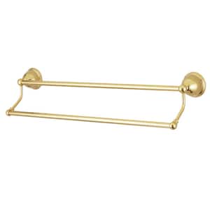 Restoration 18 in. Wall Mount Double Towel Bar in Polished Brass