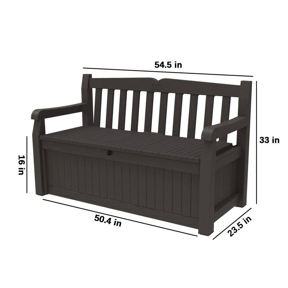 Noir Resin Outdoor Double Seating Storage Bench