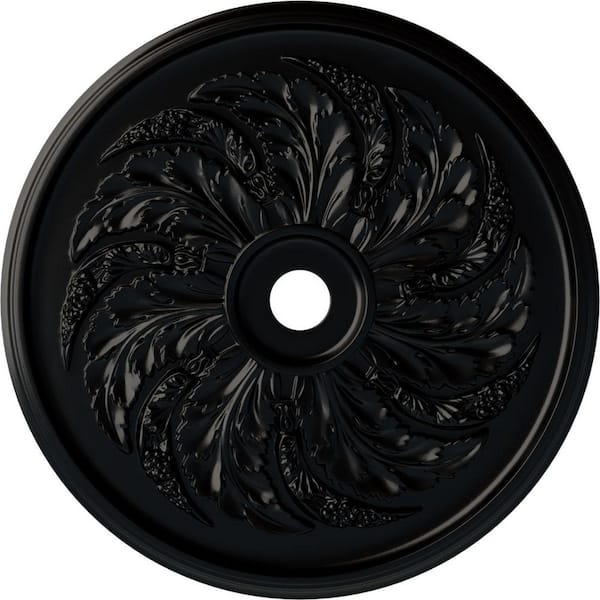 Ekena Millwork 1-7/8" x 42-1/8" x 42-1/8" Polyurethane Sellek Ceiling Medallion, Hand-Painted Jet Black