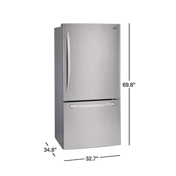 LG 24 cu. ft. Bottom Freezer Refrigerator in Stainless Steel with