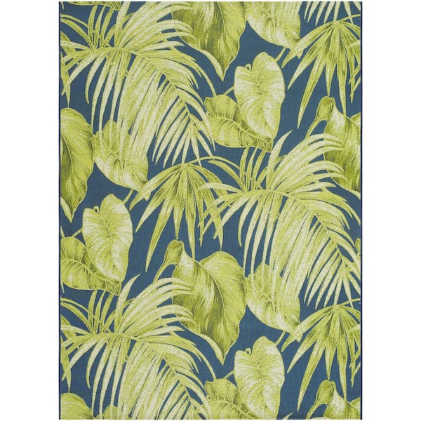Warsaw Green/Blue Coastal 5 ft. x 7 ft. Indoor/Outdoor Area Rug