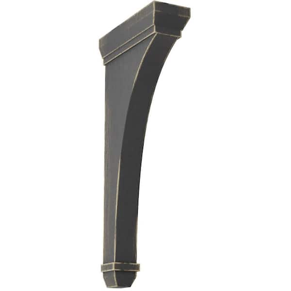Ekena Millwork 2-1/4 in. x 14 in. x 7 in. Black Stockport Wood Vintage Decor Bracket