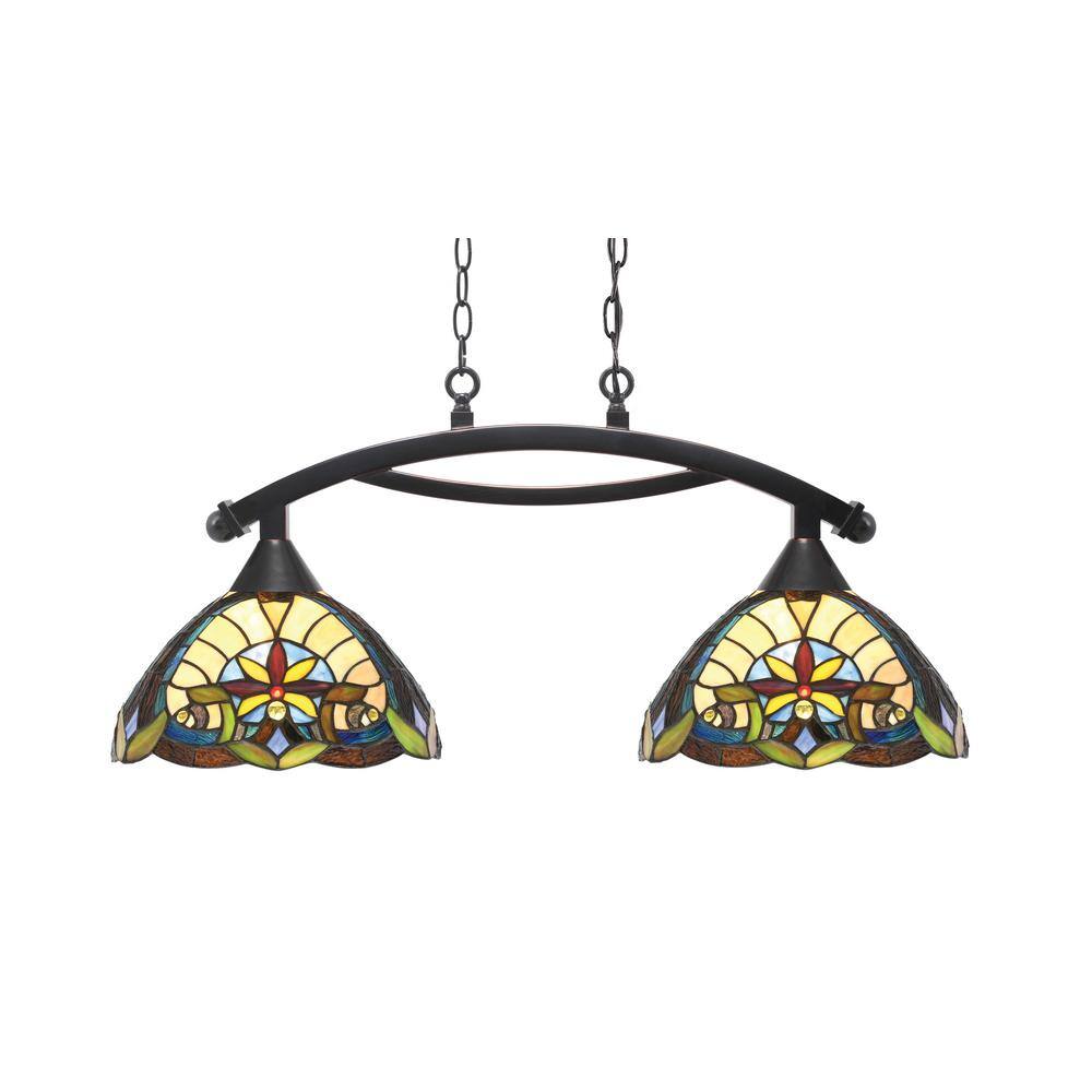 Bridgewater 2 Light Black Copper Linear Chandelier, Any room with 12 in. Ea