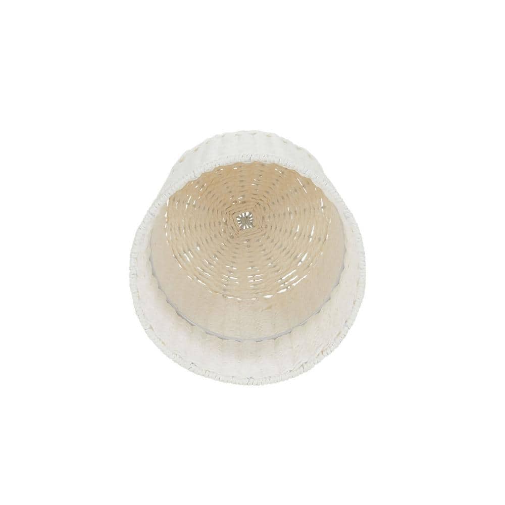 White Woven Paper Rope Office Waste Basket