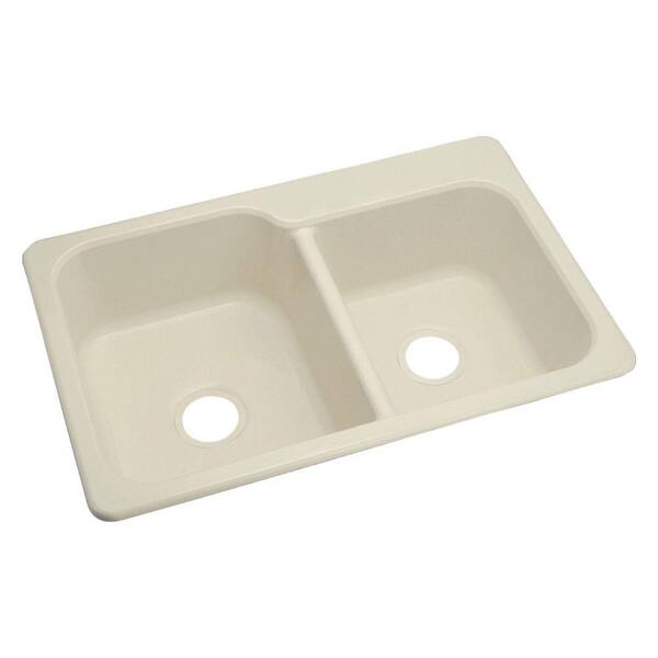 STERLING Maxeen Dual Mount Vikrell 33x22x8-3/8 4-Hole Single Basin Kitchen Sink in Almond