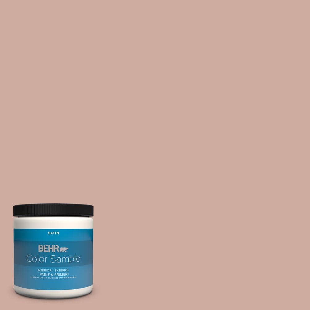 BEHR PREMIUM PLUS 8 oz. #MQ1-50 Art Deco Pink Satin Enamel  Interior/Exterior Paint & Primer Color Sample B370416 - The Home Depot
