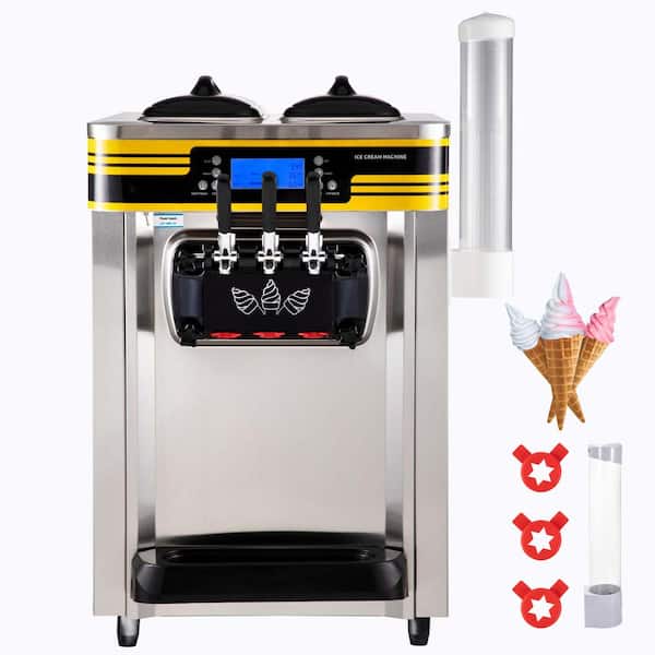 SVOPES Commercial Ice Cream Maker, 22-30L/H, 2350W Serve Machine, 12.68 qt. Stainless Steel, Ice Cream Maker with LCD Display