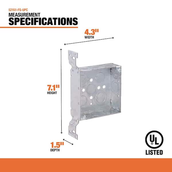 Southwire 4 in. W x 1-1/2 in. D Steel Metallic Square Box with