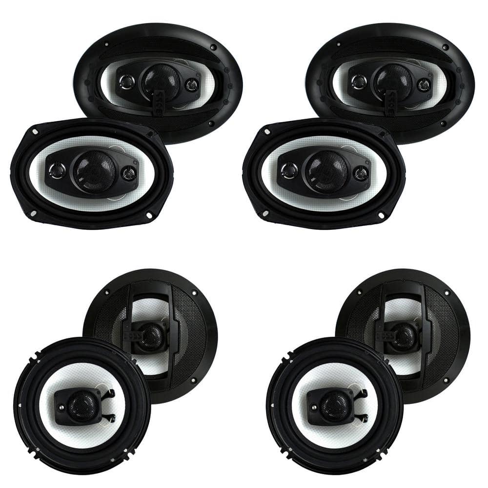 6 in. x 9 in. 500-Watt 4-Way Speakers (4-Pack) and 6.5 in. 300-Watt 3-Way S