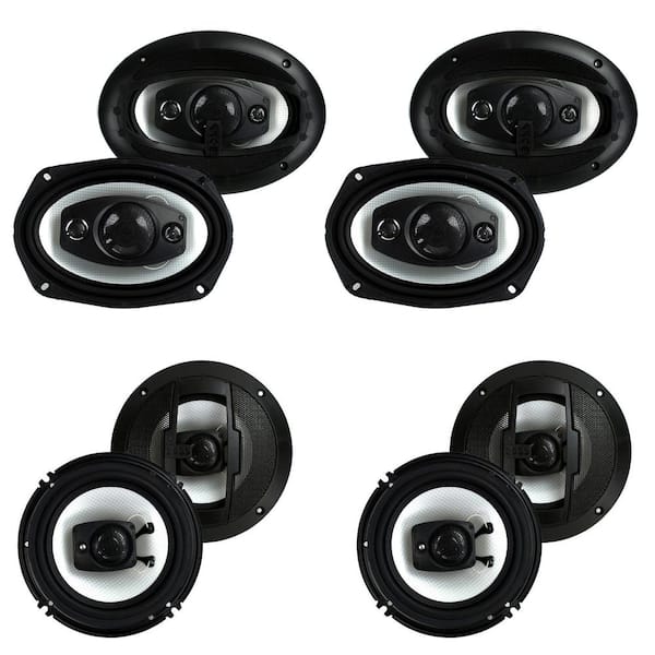 6 in. x 9 in. 500-Watt 4-Way Speakers (4-Pack) and 6.5 in. 300-Watt 3-Way Speakers (4-Pack)