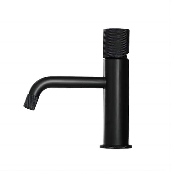 Tahanbath Single Handle Single Hole Bathroom Sink Faucet Bathroom Faucets in Matte Black