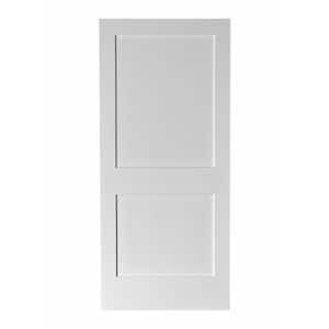 34 in. x 80 in. Double Panel Solid Core Composite Wood Primed Smooth Texture Interior Door Slab